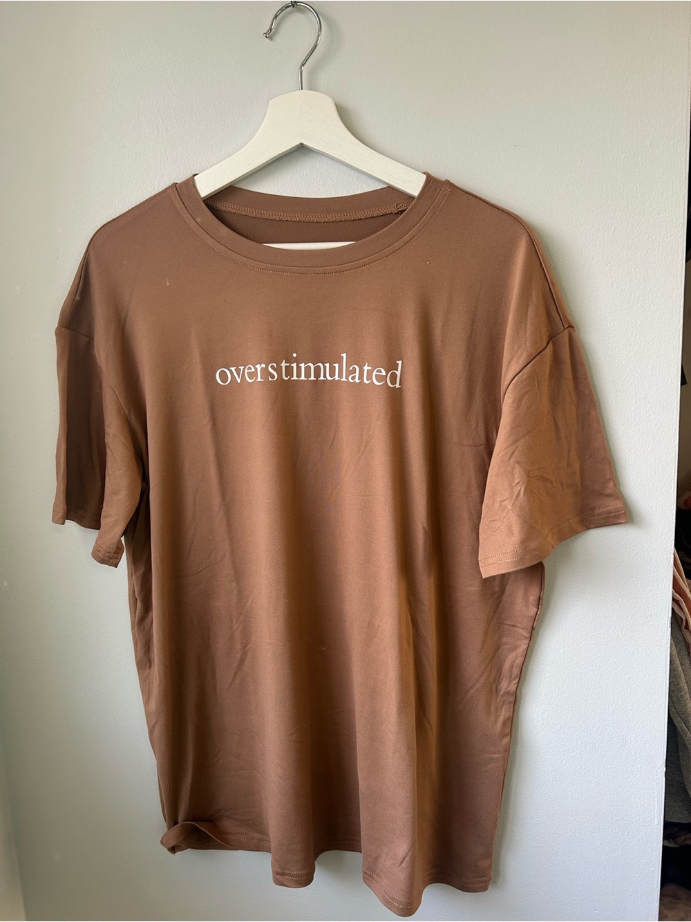 Overstimulated Oversized Graphic Tee - Brown